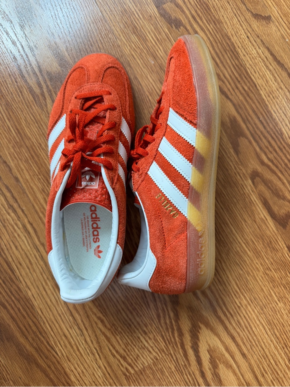 adidas Gazelle Sneakers in Bold Orange and White